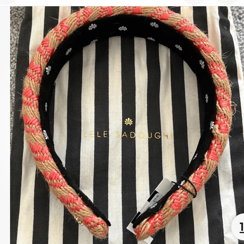 Lele Sadoughi Alce Calabria Coral Raffia Headband